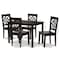 Baxton Studio Nicolette Modern and Contemporary Dark Brown Finished Wood 5-Piece Dining Set 179-11385-8026-Zoro - alternate 4